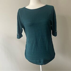 Apt. 9 Pine Green Quarter Length Sleeve Blouse size Medium.